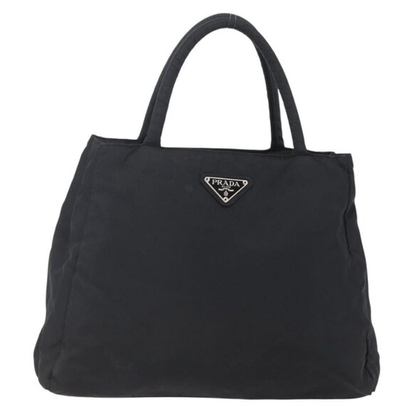 PRADA Tote Bag Nylon Black Silver Auth - Picture 2 of 15